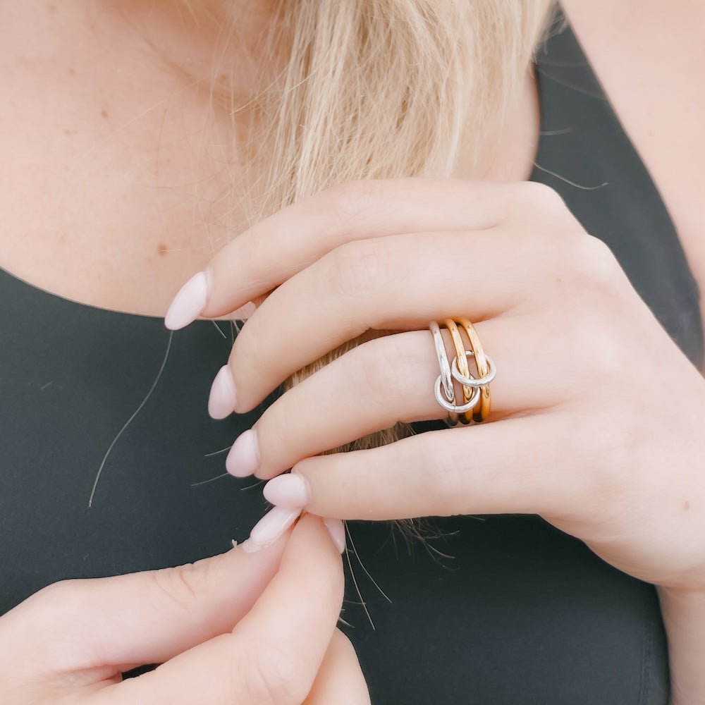 Millie Mixed Metals Stacked Ring - WATERPROOF