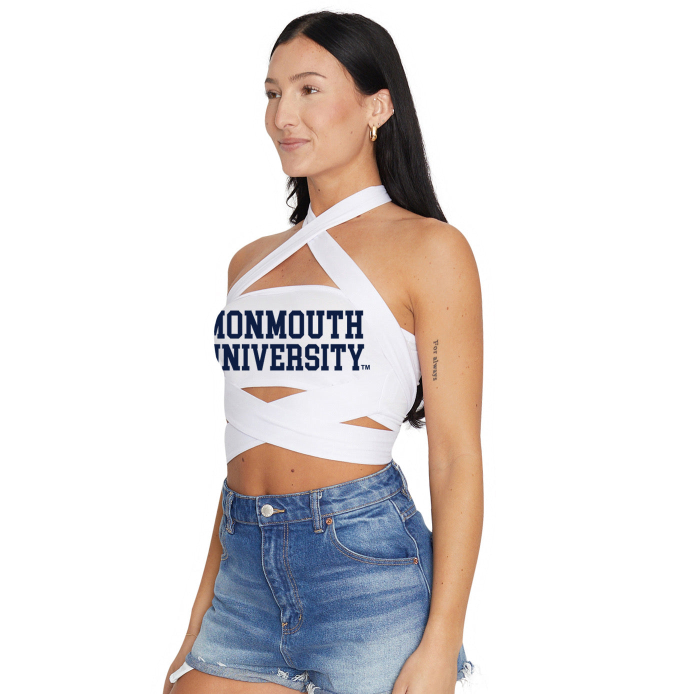 Monmouth Hawks White Multi Way Bandeau Top