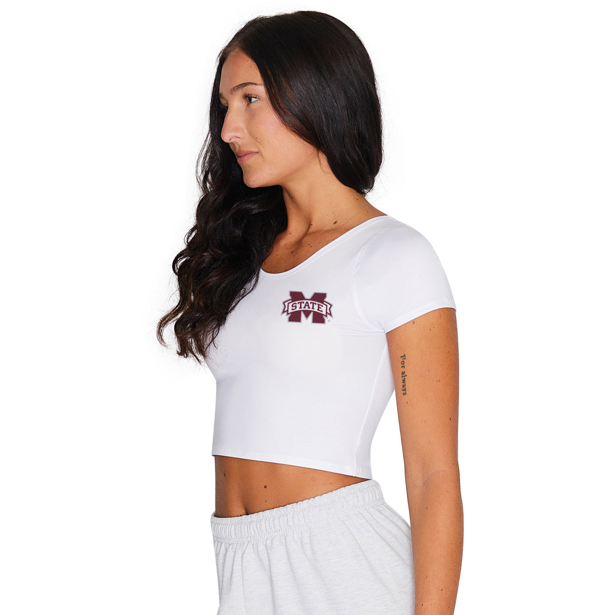 Mississippi State White Babydoll Tee