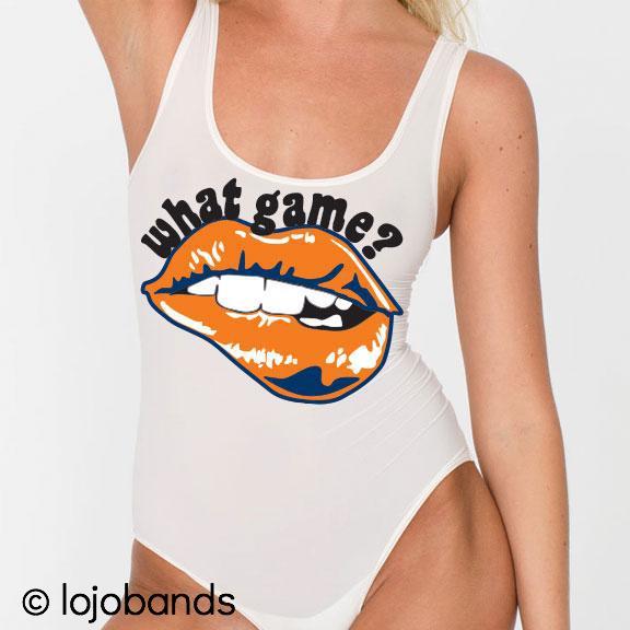 Navy & Orange What Game? Bodysuit