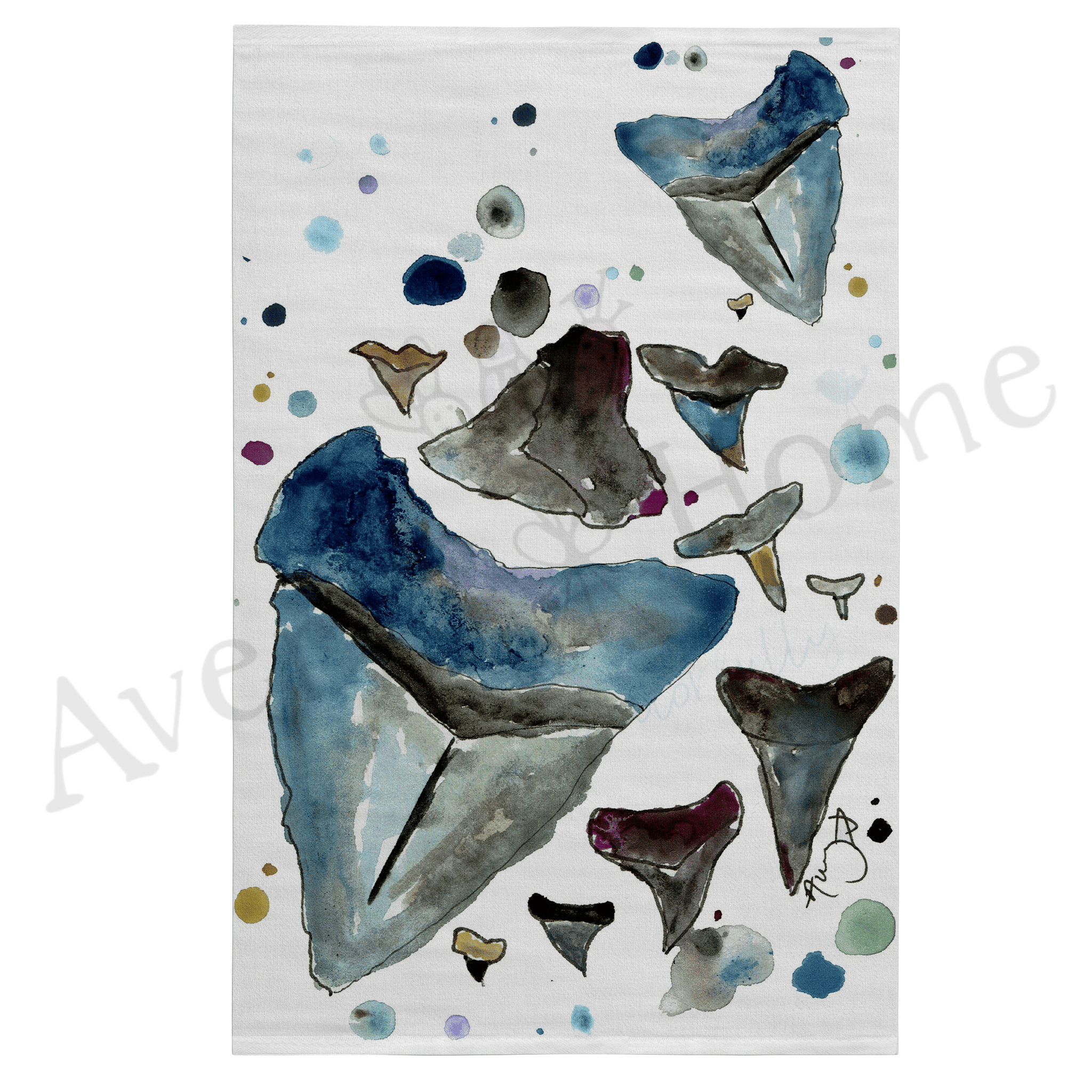 Shark Teeth dish towel design detail