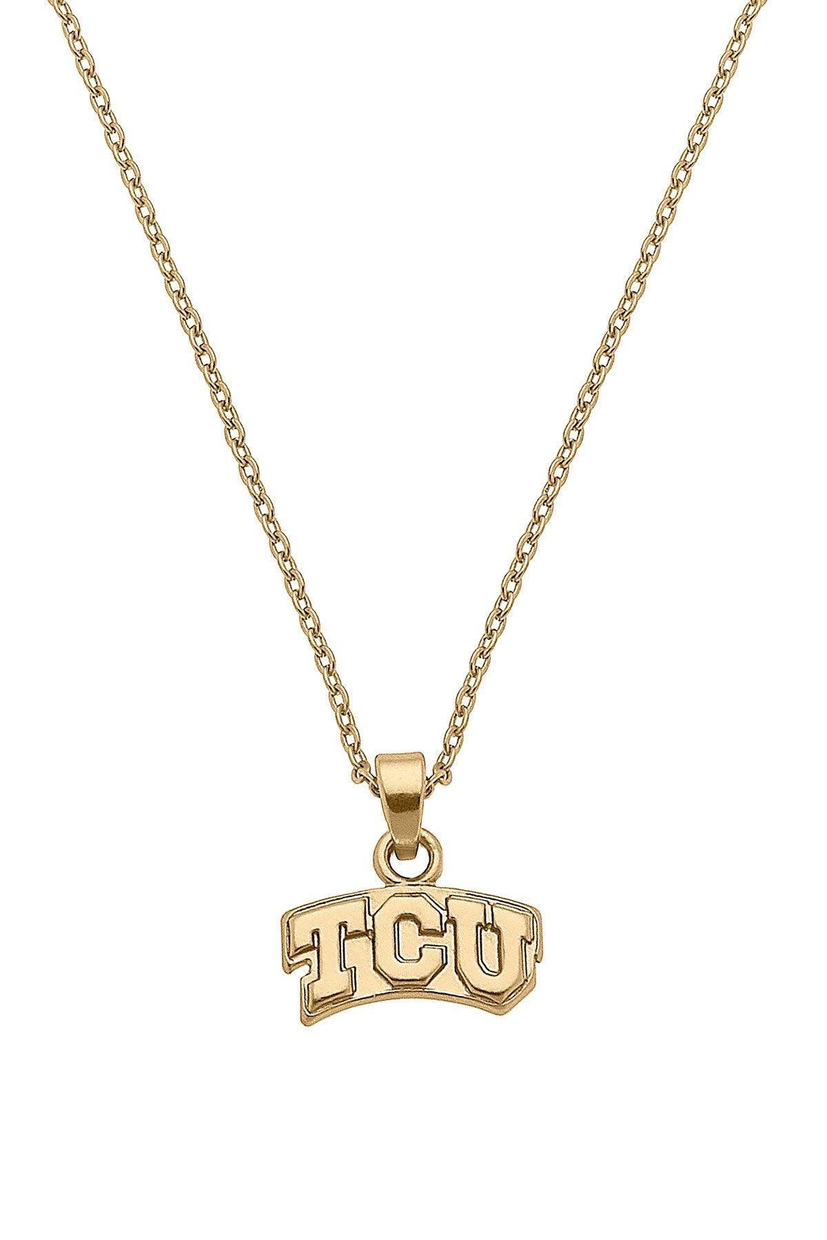 TCU Horned Frogs 24K Gold Plated Pendant Necklace