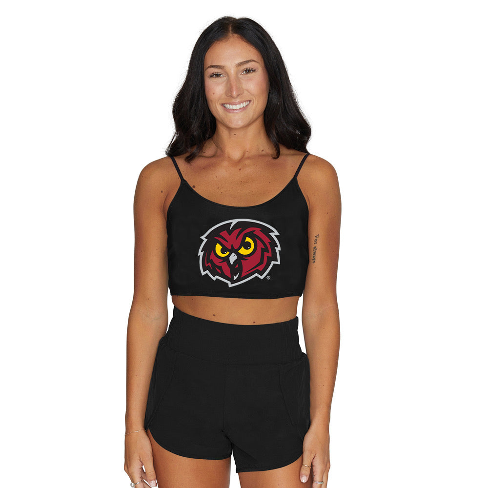 Temple Owls Black Spaghetti Tank