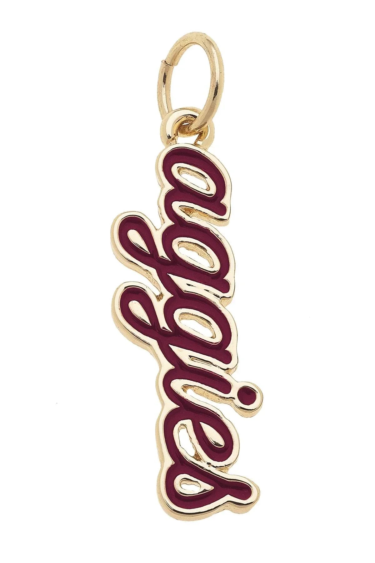 Texas A&M Aggies Enamel Script Charm
