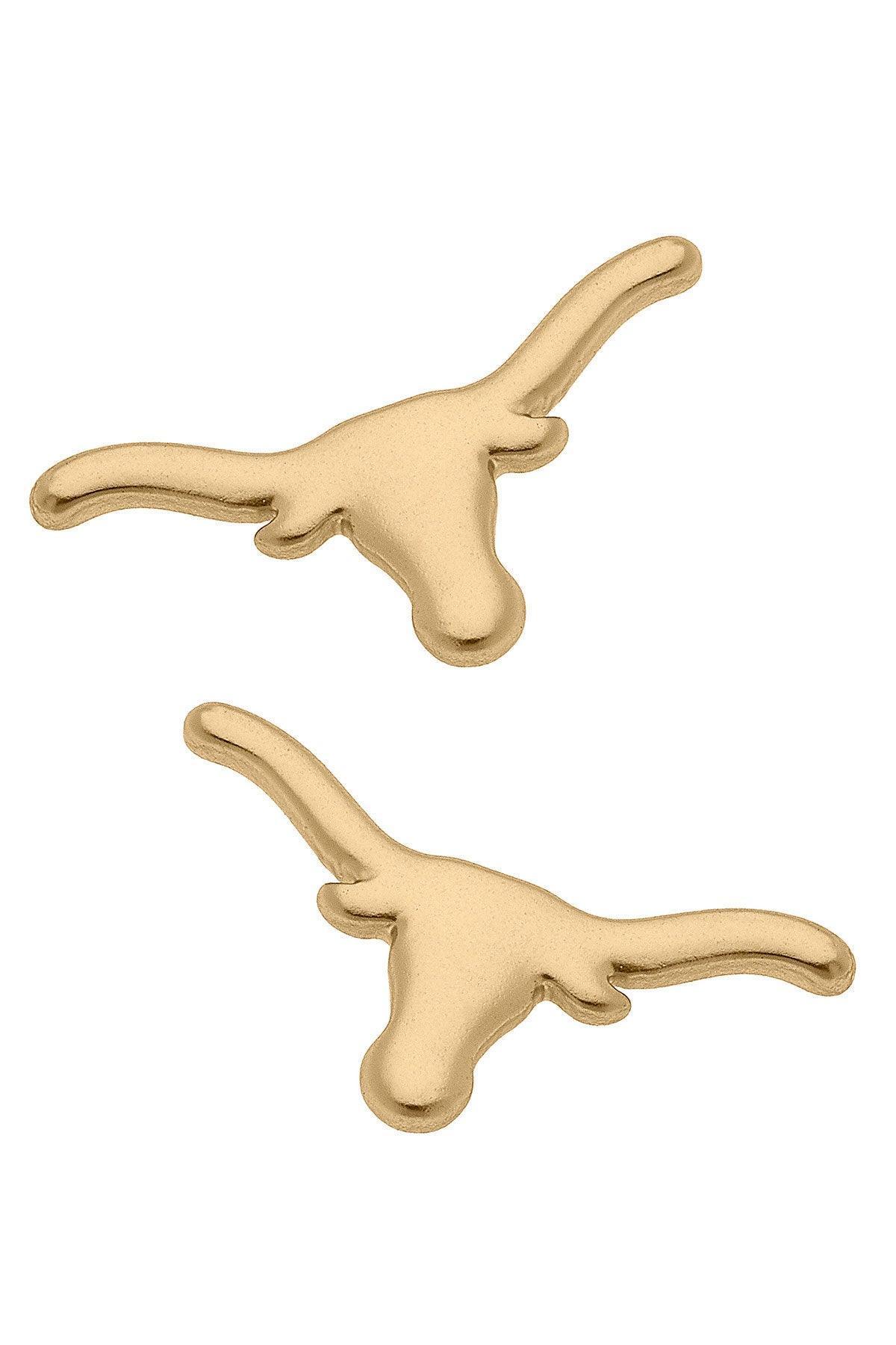 Texas Longhorns 24K Gold Plated Stud Earrings