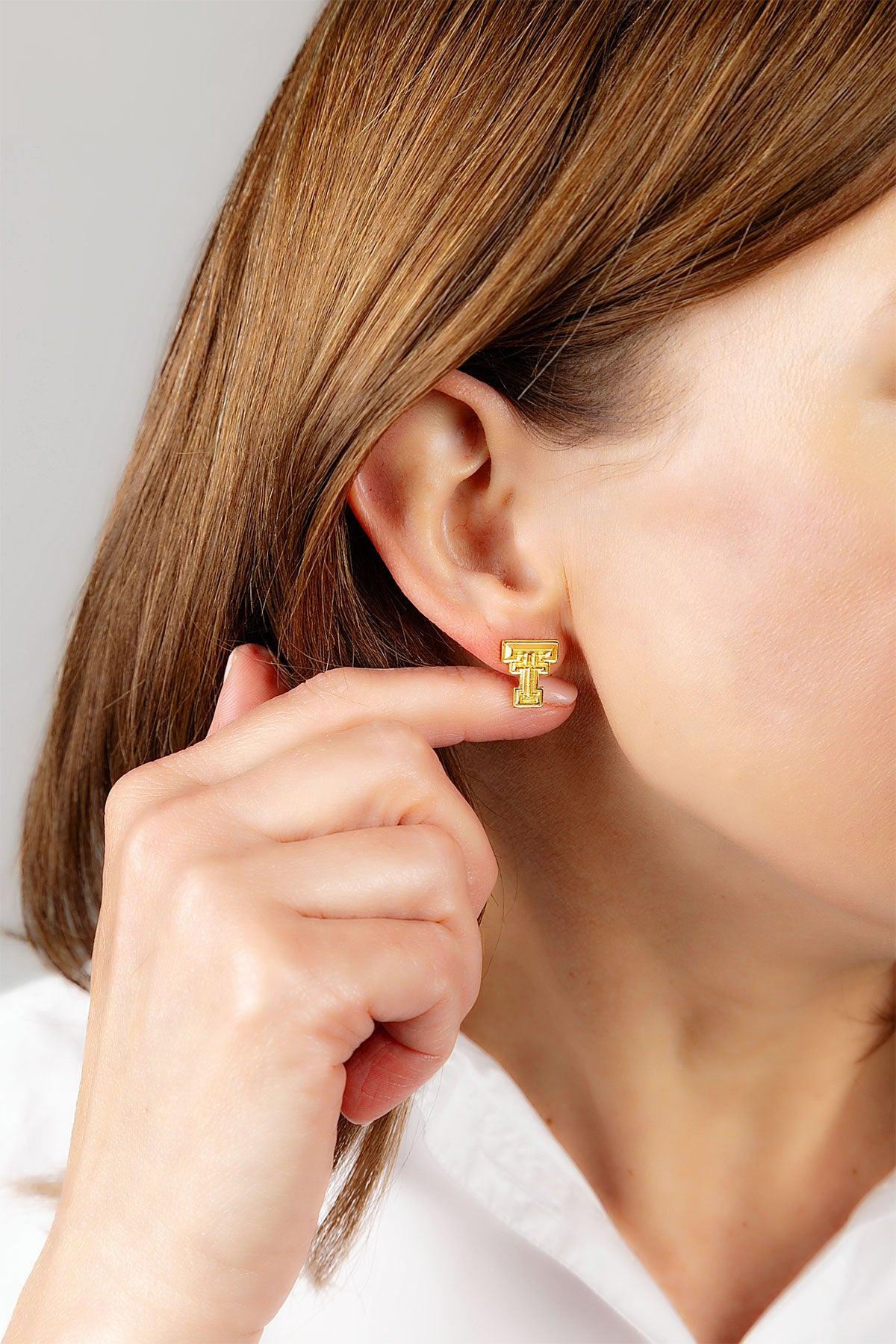 Texas Tech Red Raiders 24K Gold Plated Stud Earrings