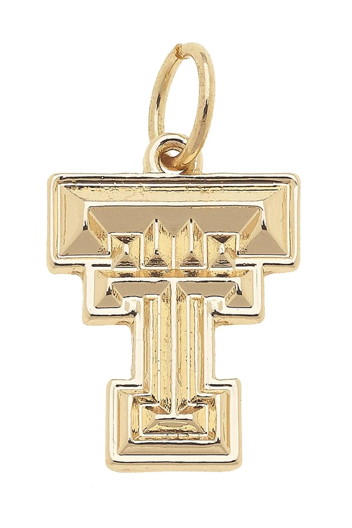 Texas Tech Red Raiders Shiny Gold Logo Charm