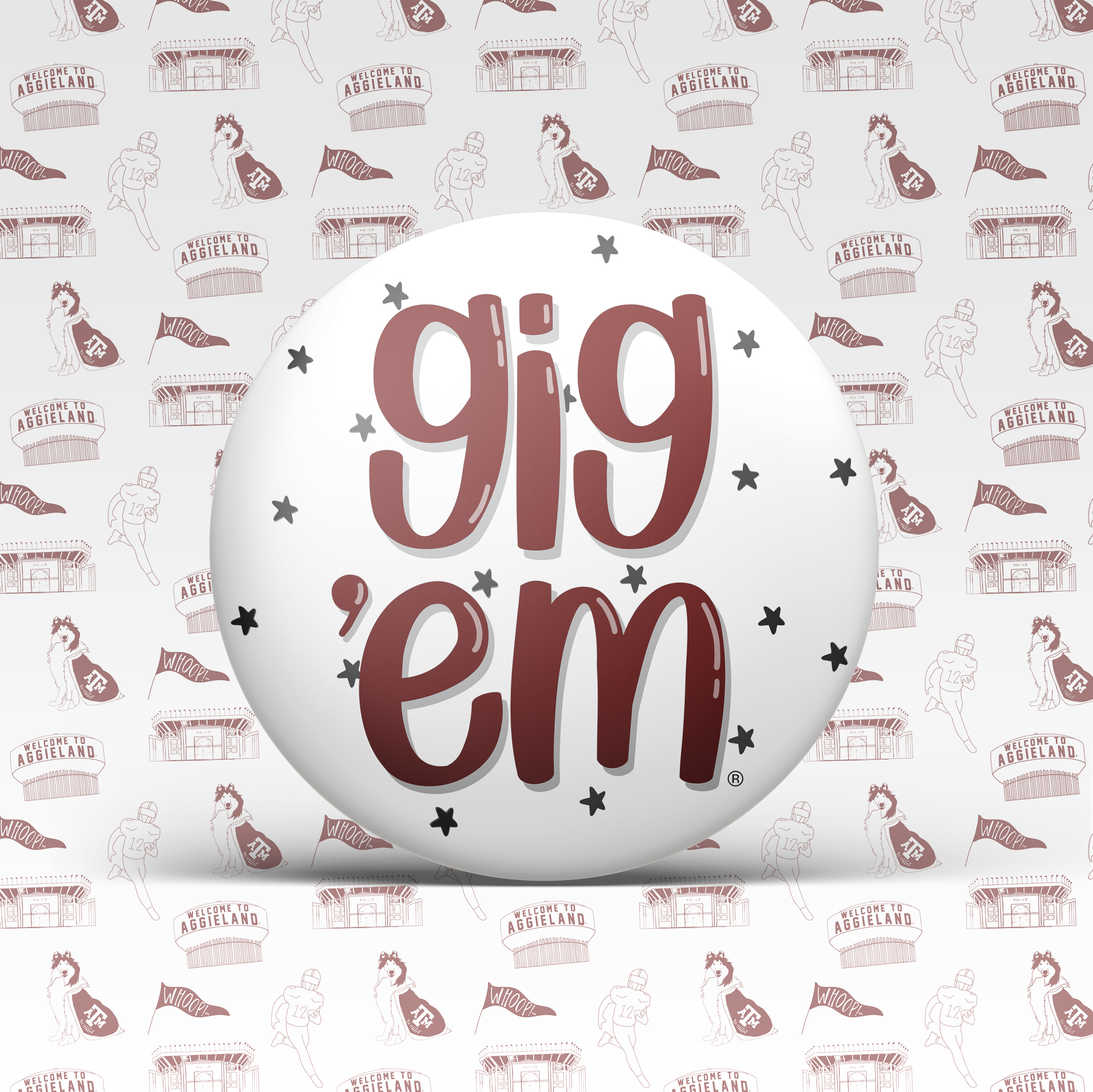 Gig 'Em Stars Button