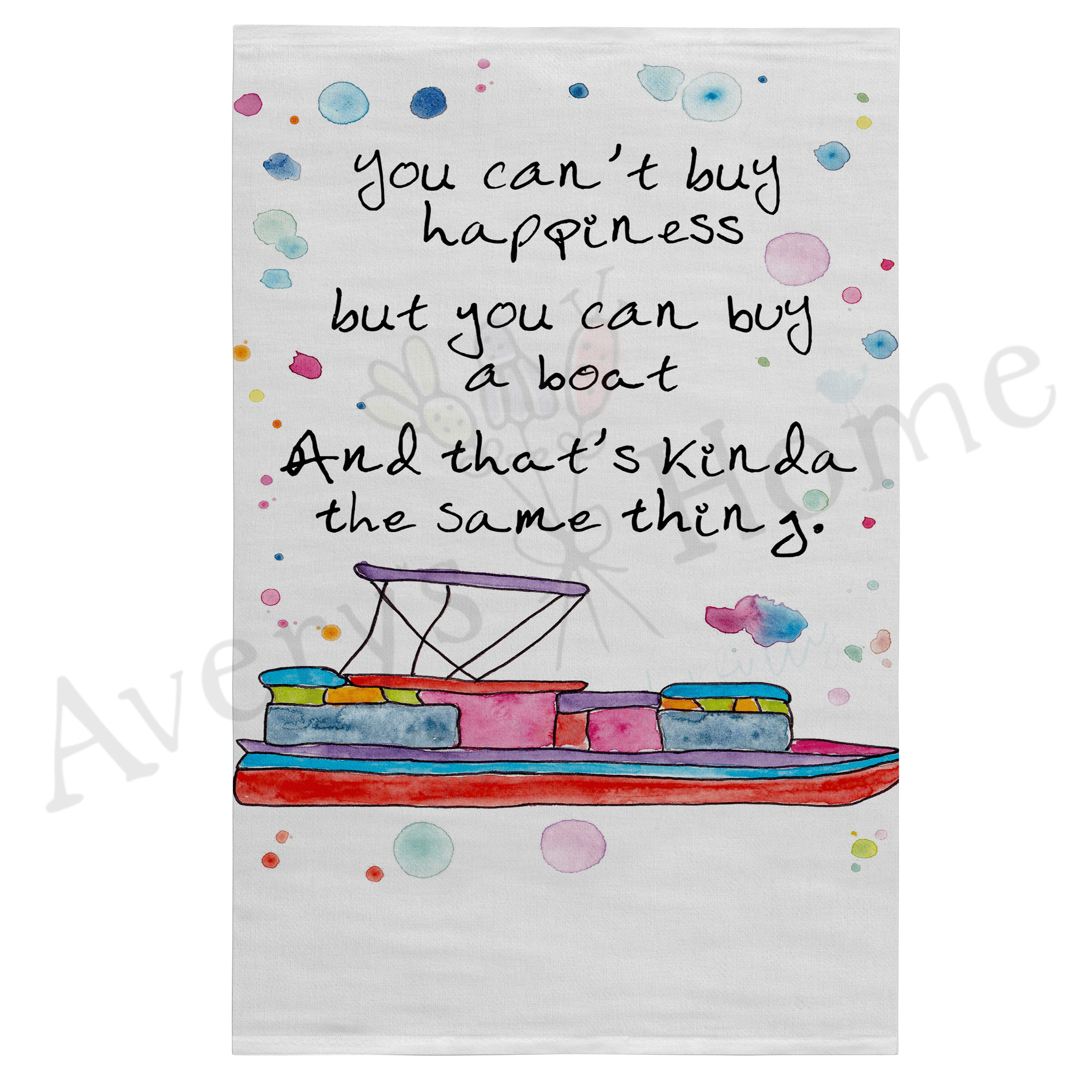 Buy a Boat dish towel design detail