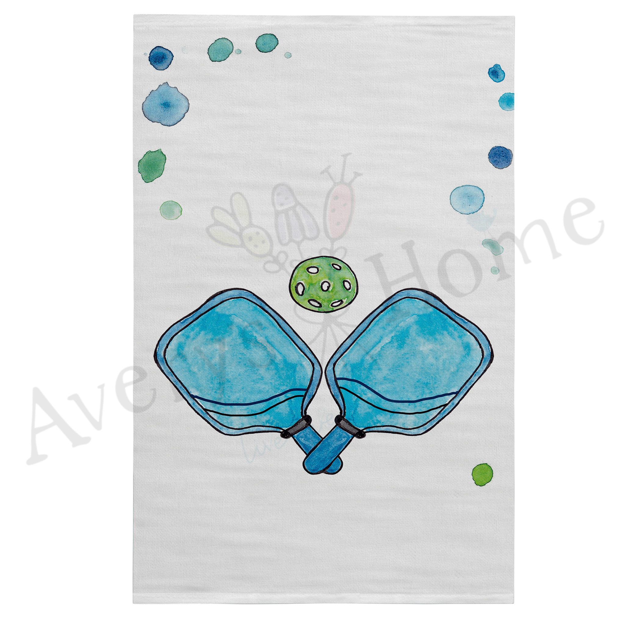 Pickleball Sport dish towel, 27x27 flour sack cotton