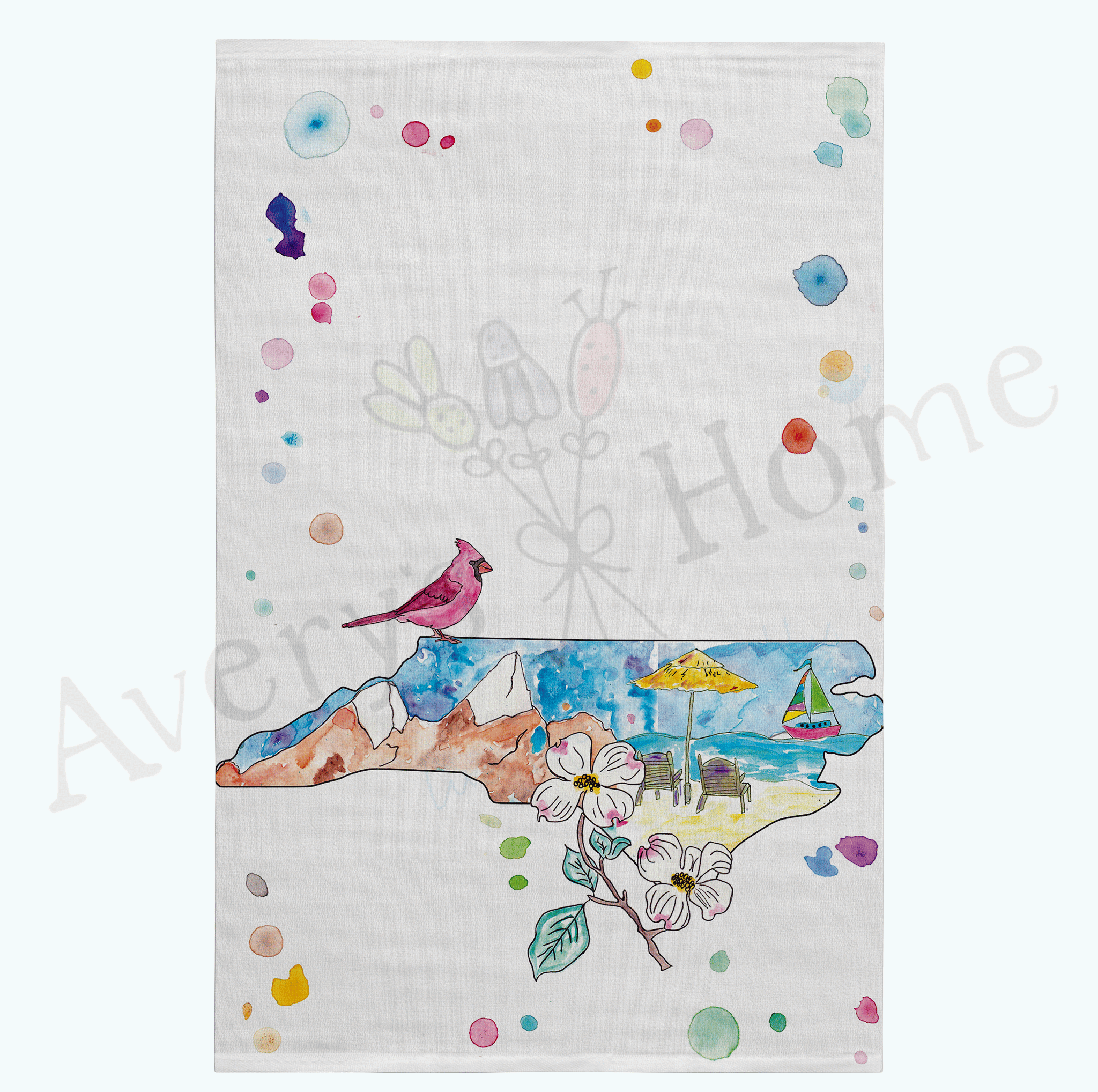North Carolina State Design dish towel design detail