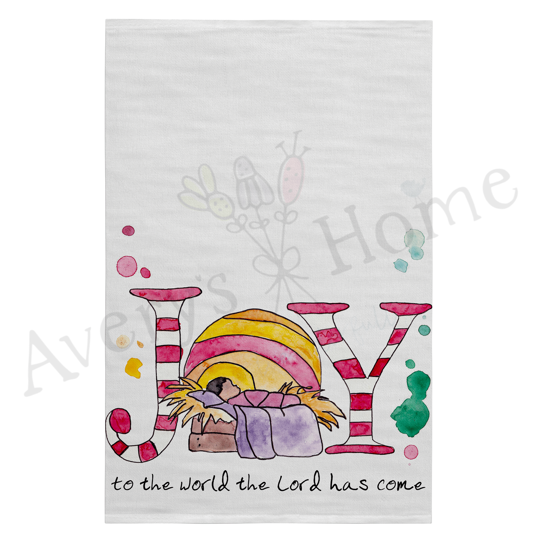 Christmas Nativity Joy dish towel design detail