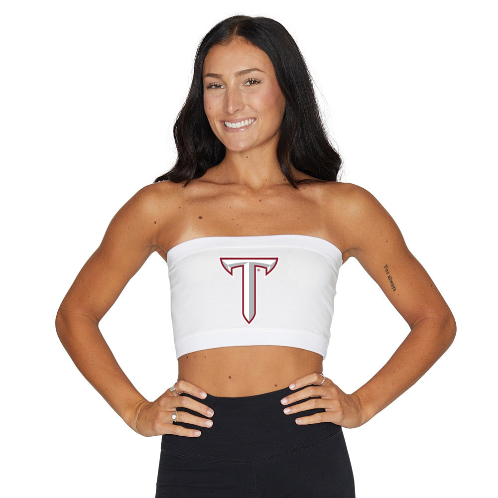Troy University White Bandeau Top