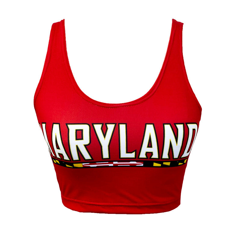 Maryland Terps Red Crop Tank Top