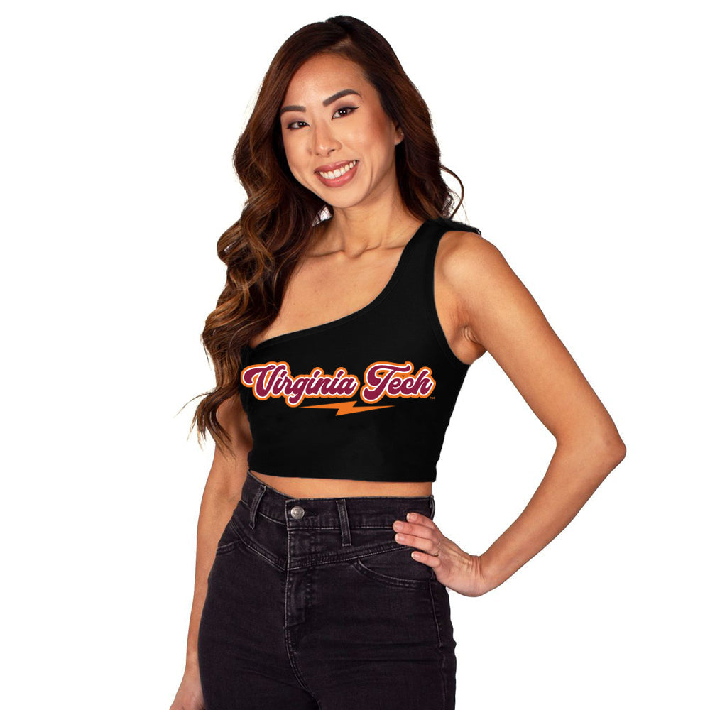 Virginia Tech Lightning One Shoulder Top